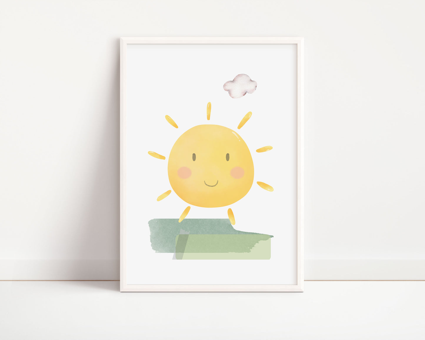 Poster per bambini  da stampare con Sole e Prato