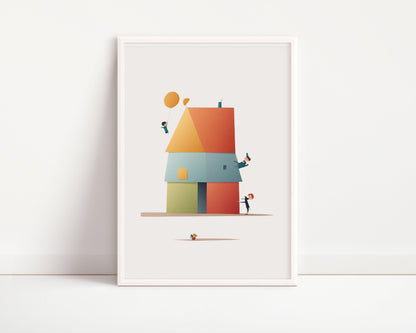 Poster per bambini da stampare. Casa in Quadro - PrintableChild