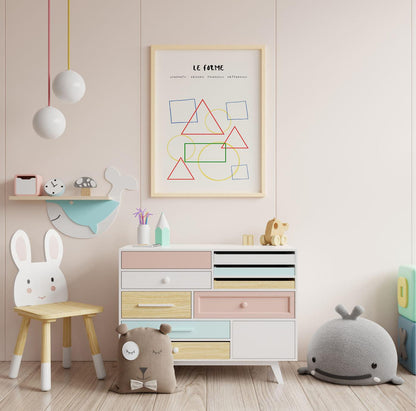 Poster per bambini da stampare con Forme Geometriche  Colorate - PrintableChild