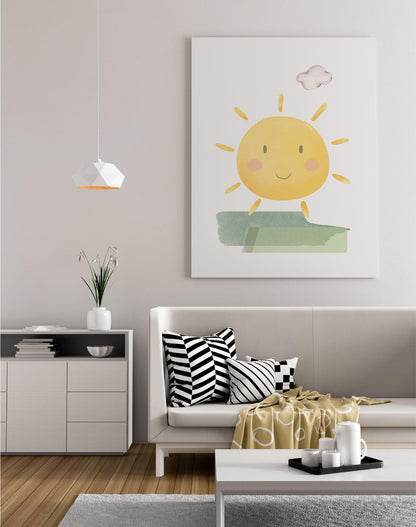 Poster per bambini  da stampare con Sole e Prato - PrintableChild