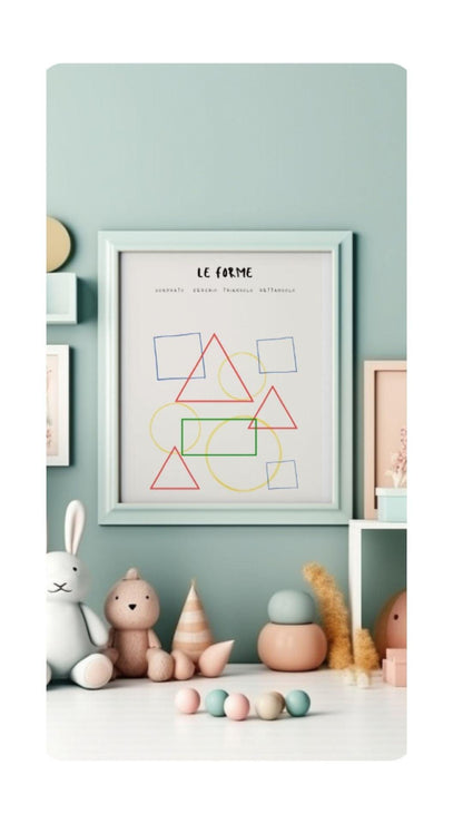 Poster per bambini da stampare con Forme Geometriche  Colorate - PrintableChild