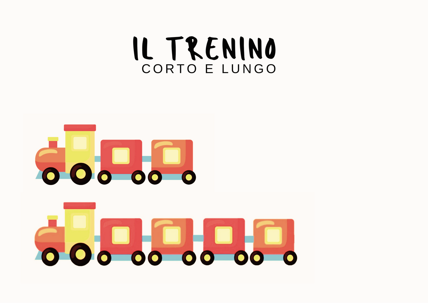 Poster per bambini da stampare con Trenino Corto e Lungo