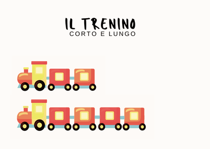 Poster per bambini da stampare con Trenino Corto e Lungo - PrintableChild