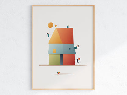 Poster per bambini da stampare. Casa in Quadro - PrintableChild