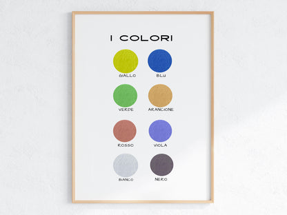 Poster per bambini da stampare con tondi colorati - PrintableChild