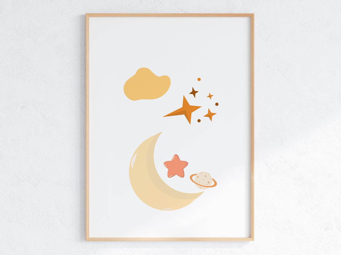Poster  per bambini da stampare con Luna e Stelle - PrintableChild