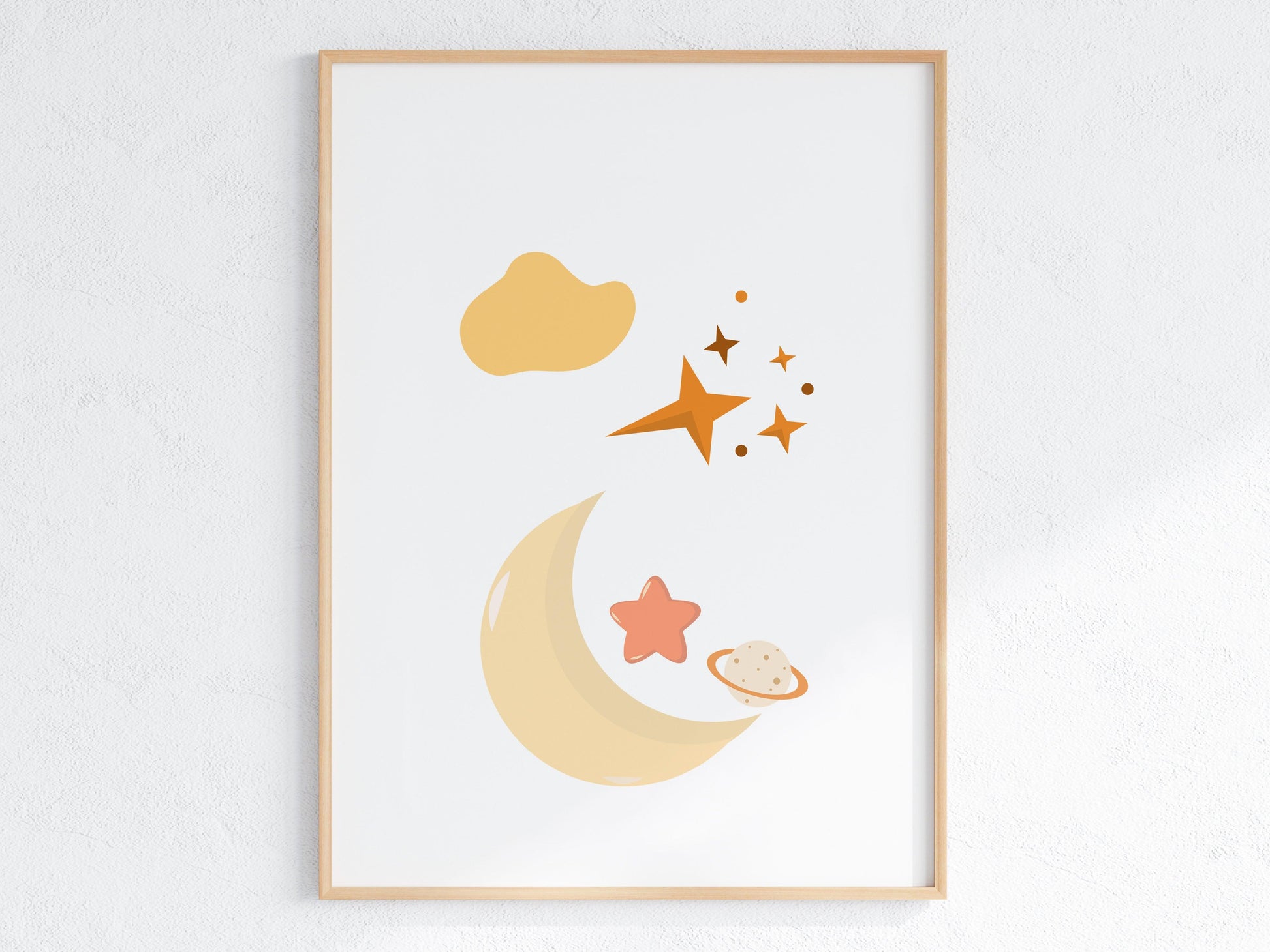 Poster  per bambini da stampare con Luna e Stelle - PrintableChild
