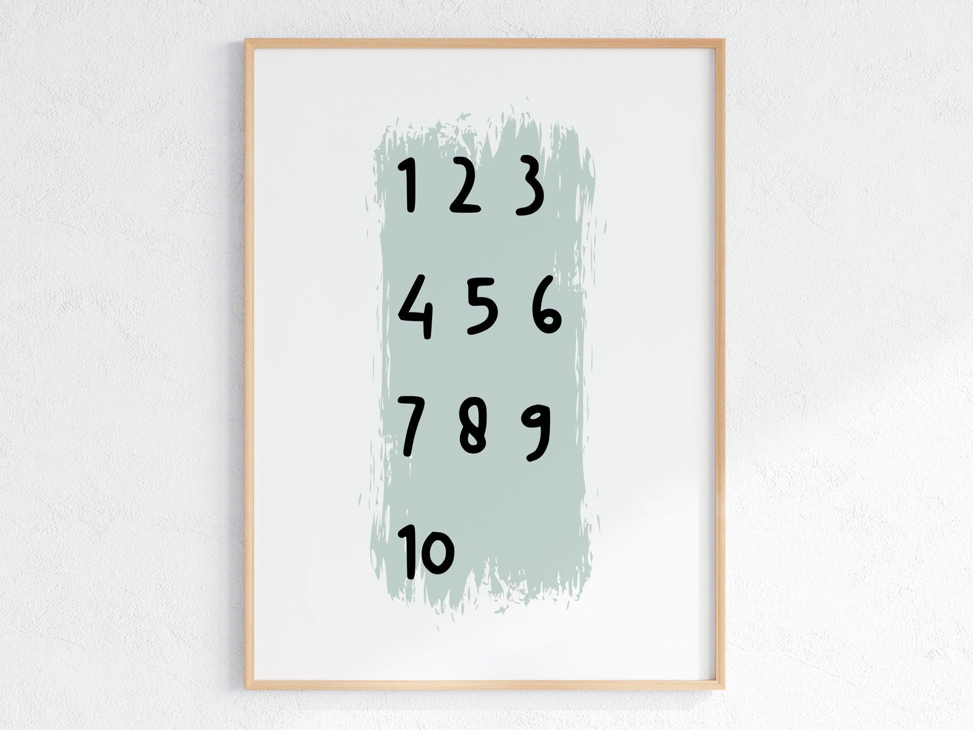 Poster  per bambini da stampare con  Numeri da 1 a 10 Verticale