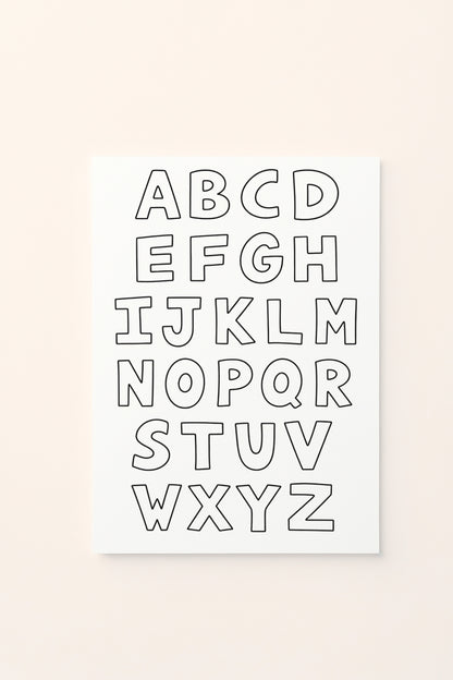 poster-bambini-alfabeto-nordic-sfondo-rosato-BN-cameretta-printablechild