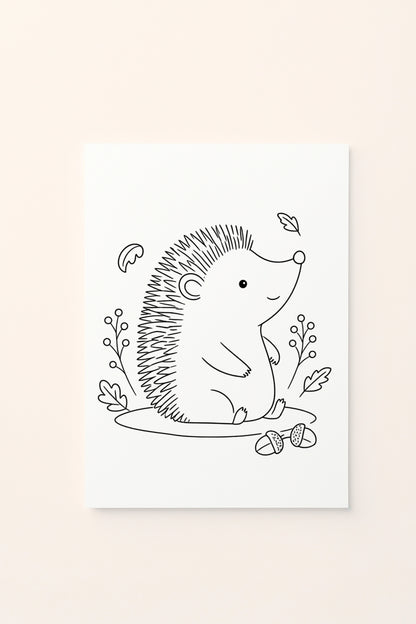 Poster per bambini da stampare Riccio Autunnale Decorativo (Stampa Digitale)