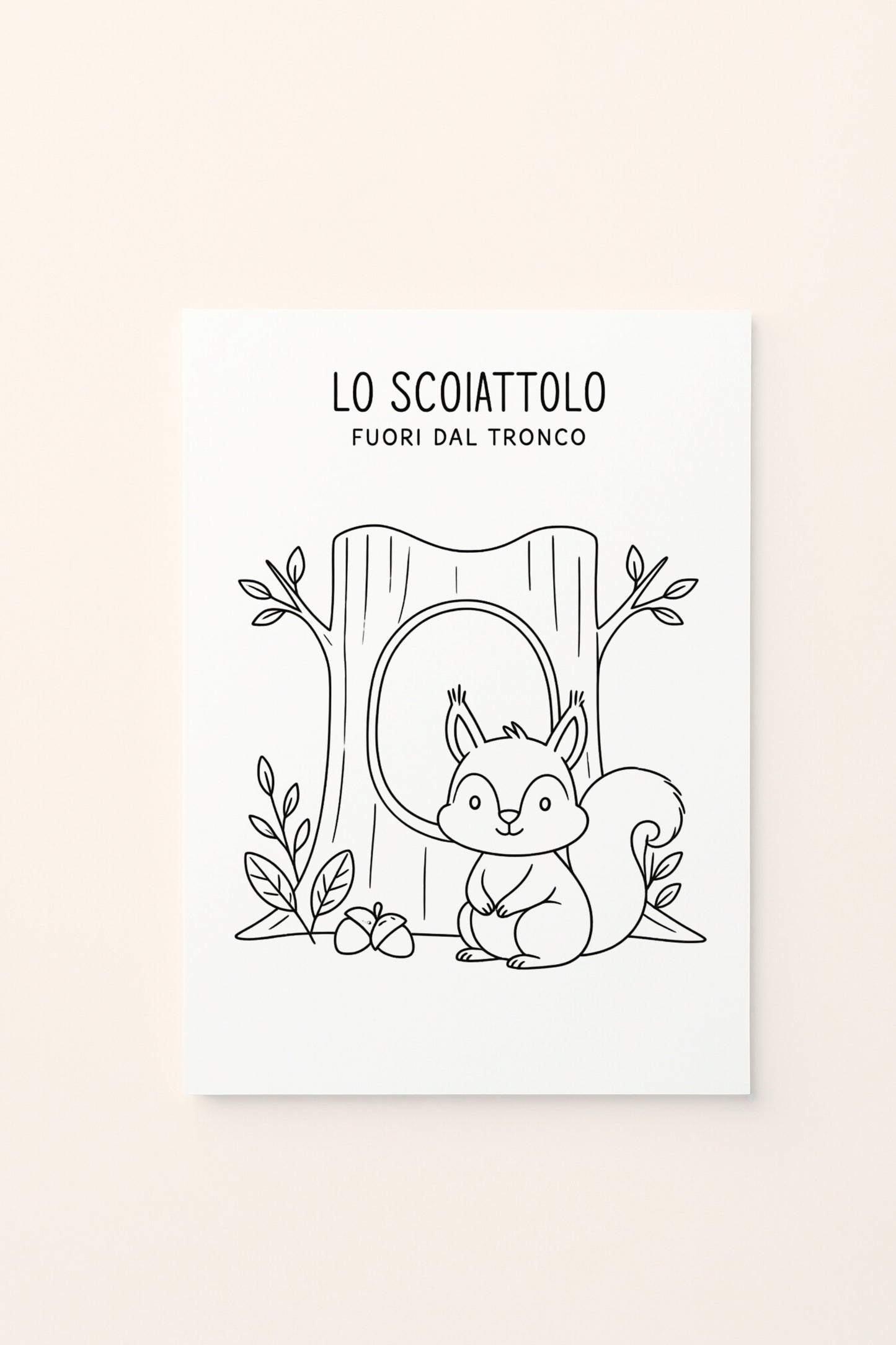 Poster per Bambini da Stampare – Scoiattolo Dentro e Fuori dal Tronco (Stampa Digitale)