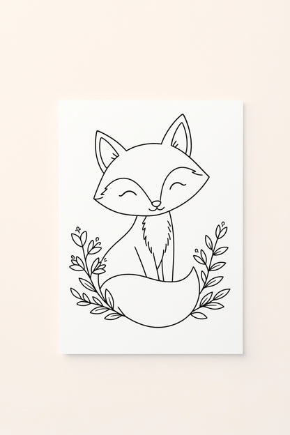 Poster per bambini da stampare Volpe Autunnale Decorativa (Stampa Digitale)