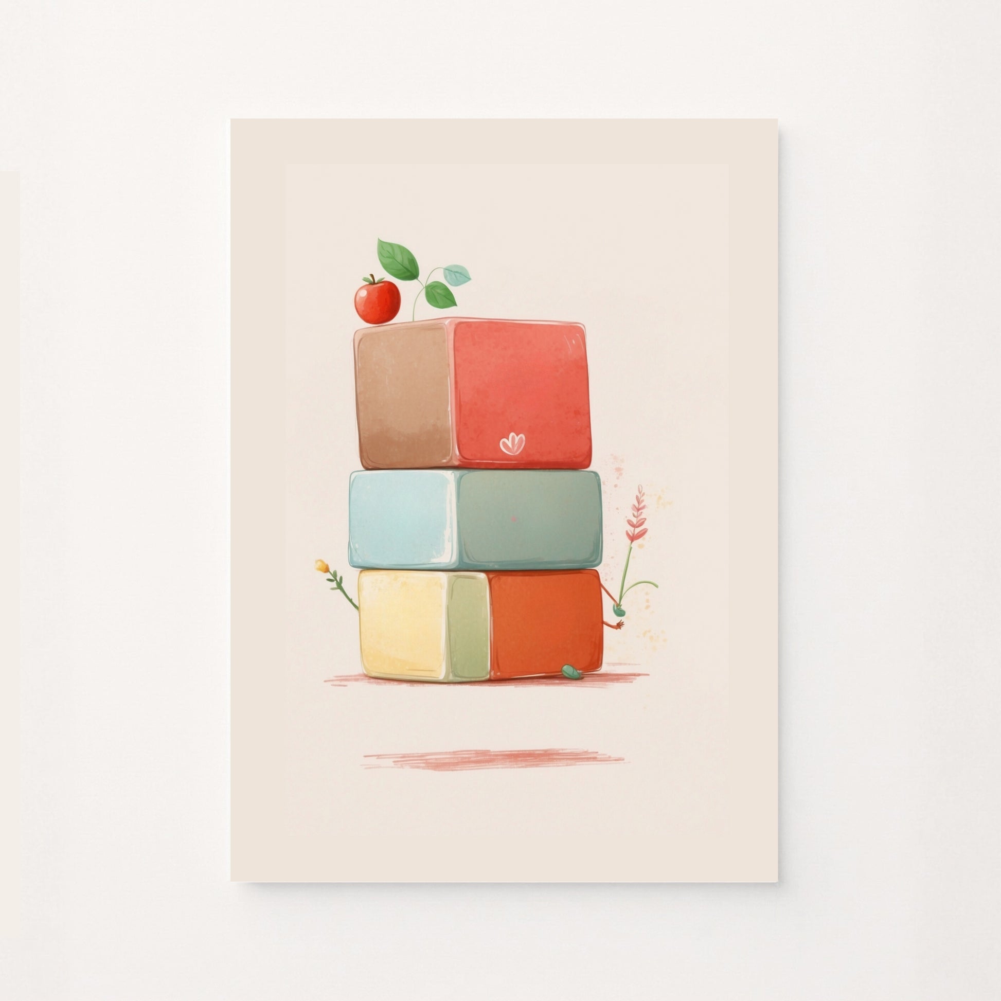 Poster educativo per bambini con poligoni e forme ispirate alla natura su sfondo rosato, ideale per decorare la cameretta e avvicinare i più piccoli al mondo delle geometrie naturali in modo armonioso e colorato.
