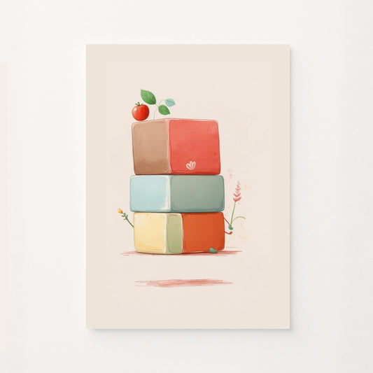 Poster educativo per bambini con poligoni e forme ispirate alla natura su sfondo rosato, ideale per decorare la cameretta e avvicinare i più piccoli al mondo delle geometrie naturali in modo armonioso e colorato.
